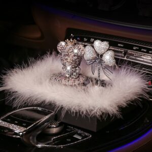 Gấu Bearbrick nạm đá kết hợp hoa xe hơi