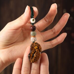 Móc chìa khóa Tỳ Hưu đá mắt hổ