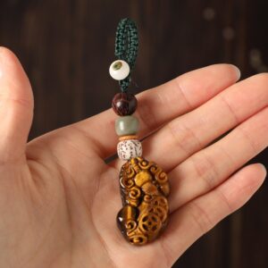 Móc chìa khóa Tỳ Hưu đá mắt hổ