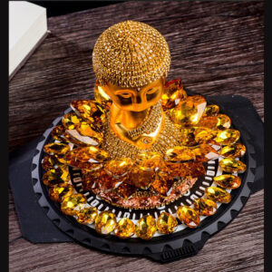 Tượng Phật Như Lai nạm đá để oto