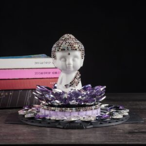 Tượng Phật Như Lai nạm đá để oto