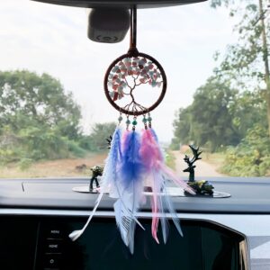 Dây treo oto Dreamcatcher lông vũ nhiều màu