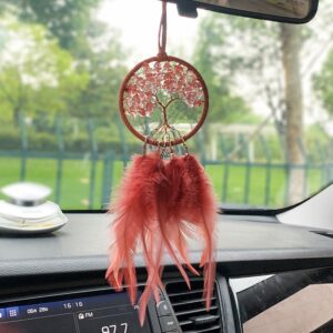 Dây treo oto Dreamcatcher lông vũ nhiều màu