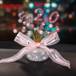 Decor xe hơi sáng tạo bình bong bóng nạm pha lê đẹp mắt