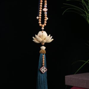 Dây treo phong thủy xe hơi chữ Phúc kết hợp hoa sen