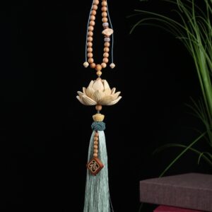 Dây treo phong thủy xe hơi chữ Phúc kết hợp hoa sen