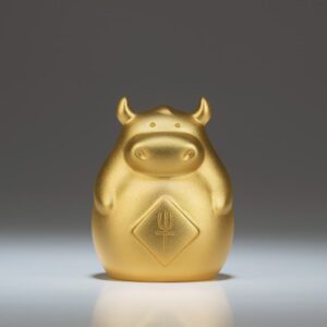 Tượng Trâu Vàng Sung Túc Để Taplo Ô Tô